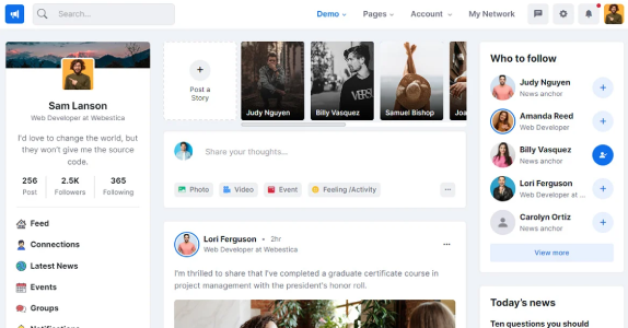 Social – Network, Community and Event Theme